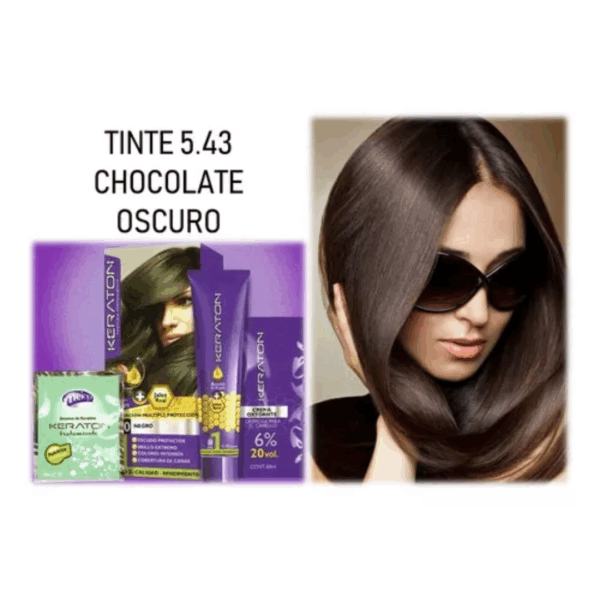 TINTE KERATON CHOCOLATE OSCURO 5.43 - Imagen 2